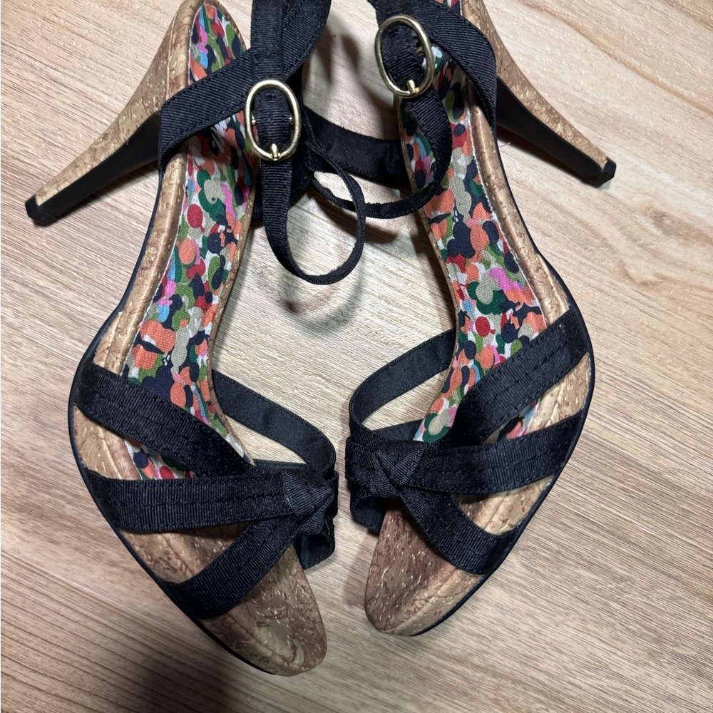Black Strappy Women's Heels